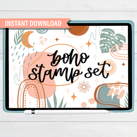 Boho Procreate Stamp Set & Color Palette