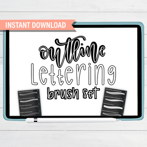 Outline Procreate Lettering Brush Set
