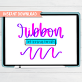Ribbon Color Changing Procreate Lettering Brush