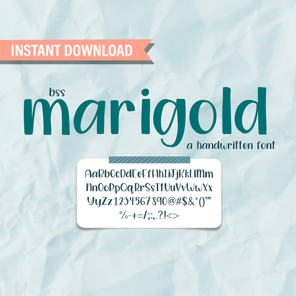 bss MARIGOLD Font  | A Handwritten Font